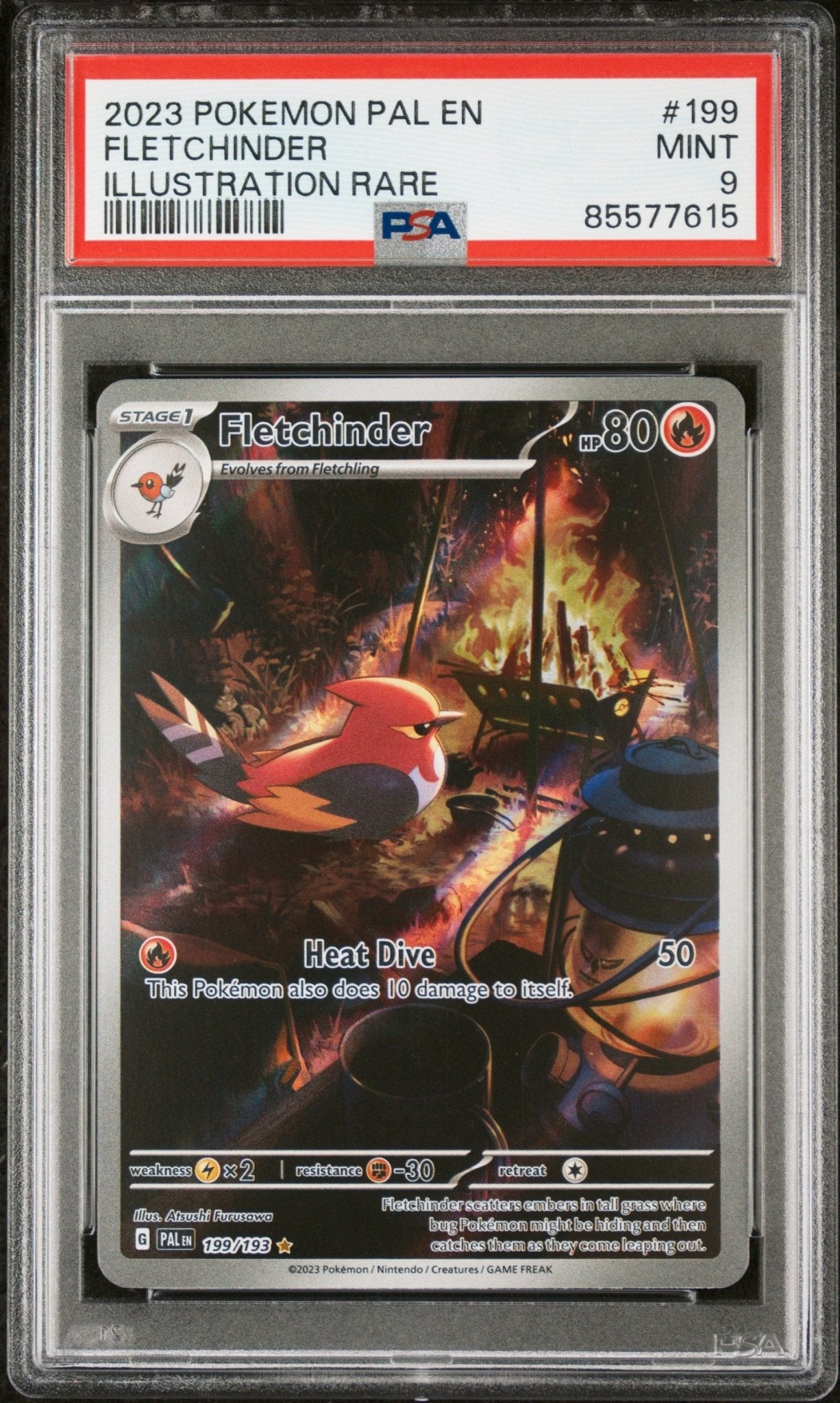 FLETCHINDER 199 PSA 9 POKEMON PAL EN - PALDEA EVOLVED - Psydeck