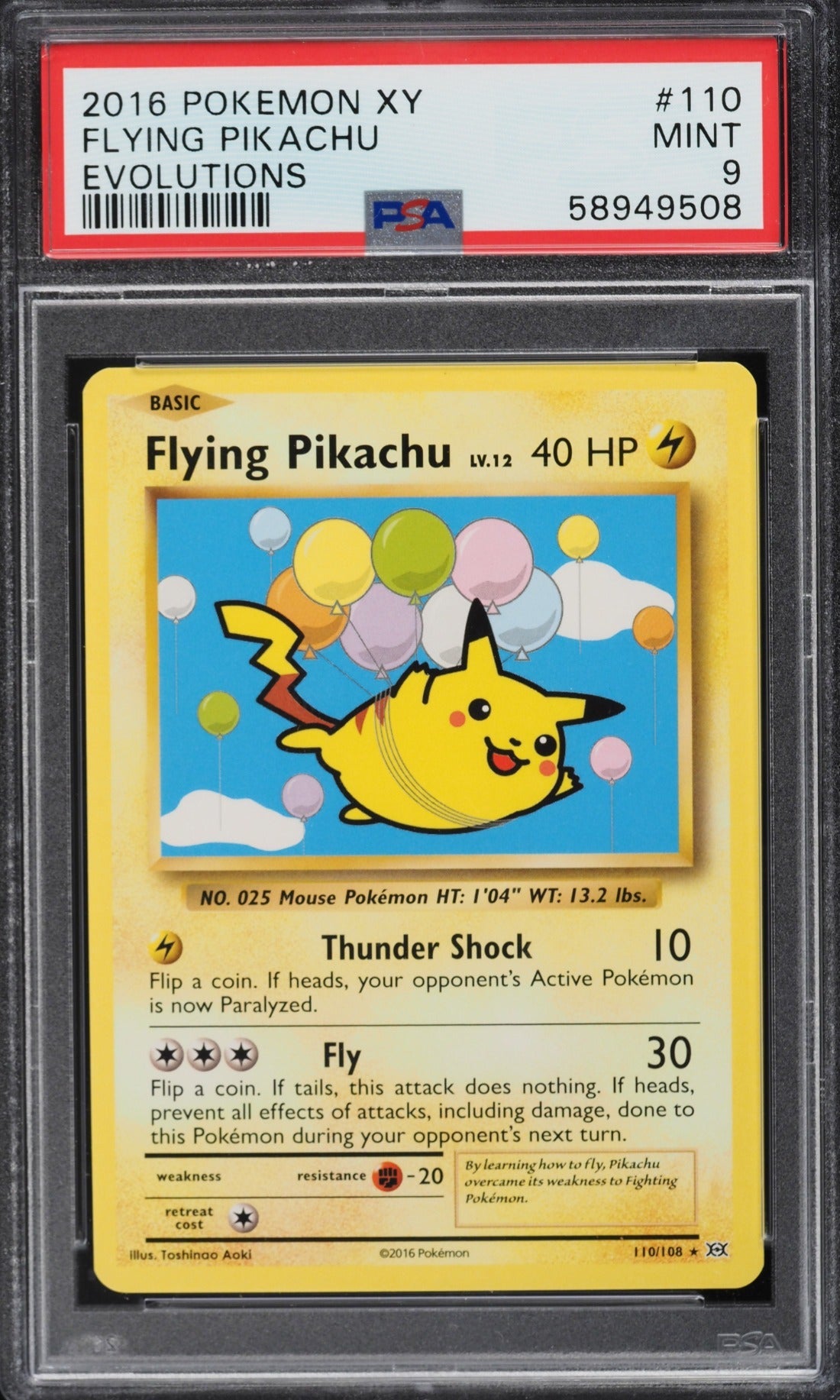 FLYING PIKACHU 110 PSA 9 POKEMON XY EVOLUTIONS - Psydeck