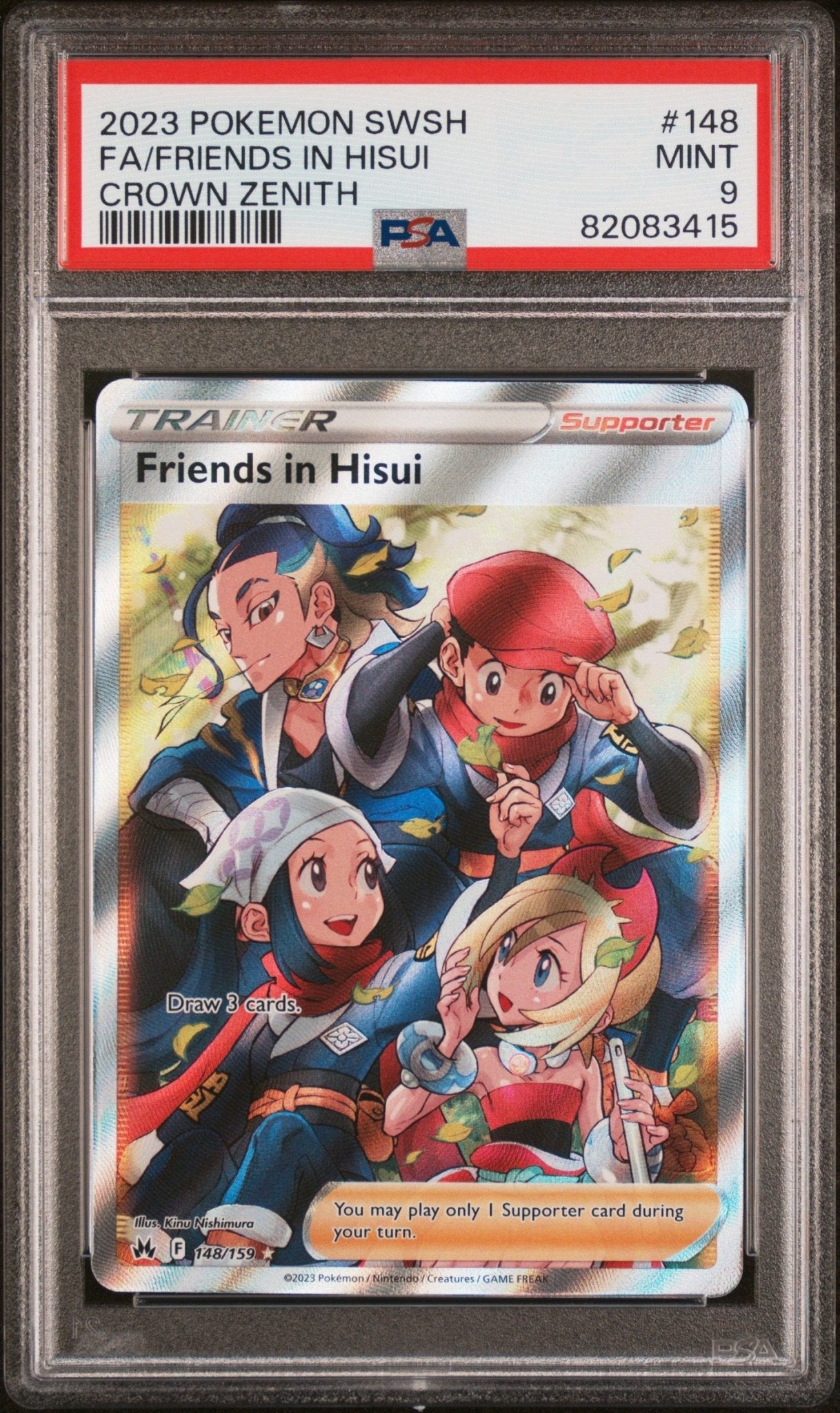 FRIENDS IN HISUI 148 PSA 9 POKEMON SWORD AND SHIELD CROWN ZENITH - Psydeck