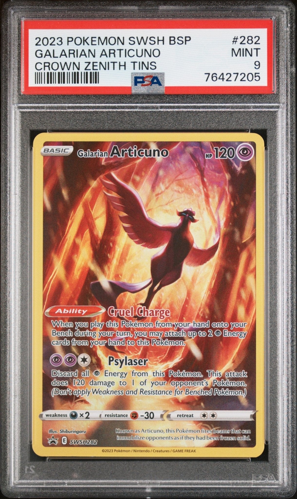GALARIAN ARTICUNO 282 PSA 9 POKEMON SWSH BLACK STAR PROMO - Psydeck