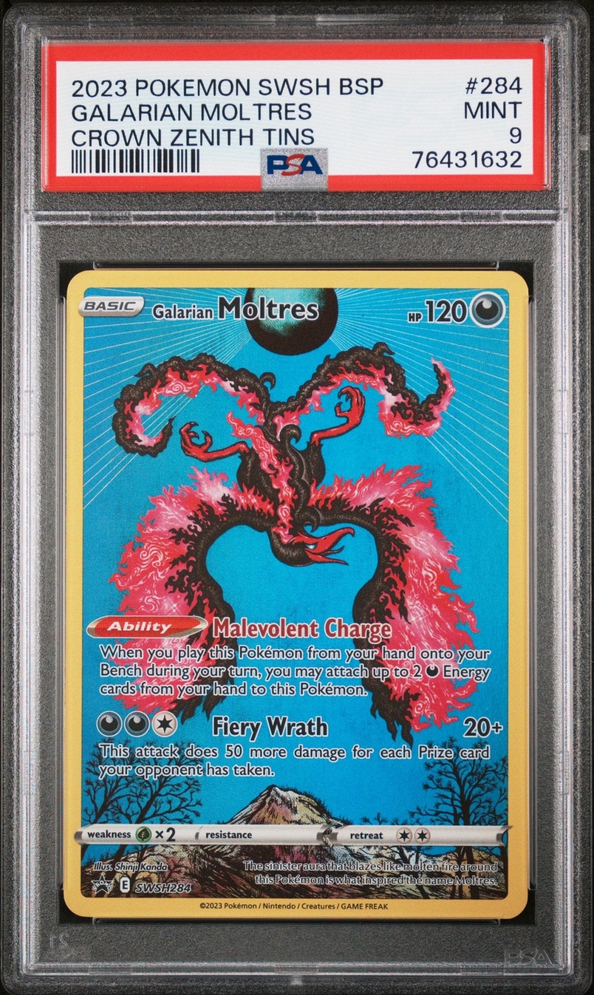 GALARIAN MOLTRES 284 PSA 9 POKEMON SWSH BLACK STAR PROMO - Psydeck