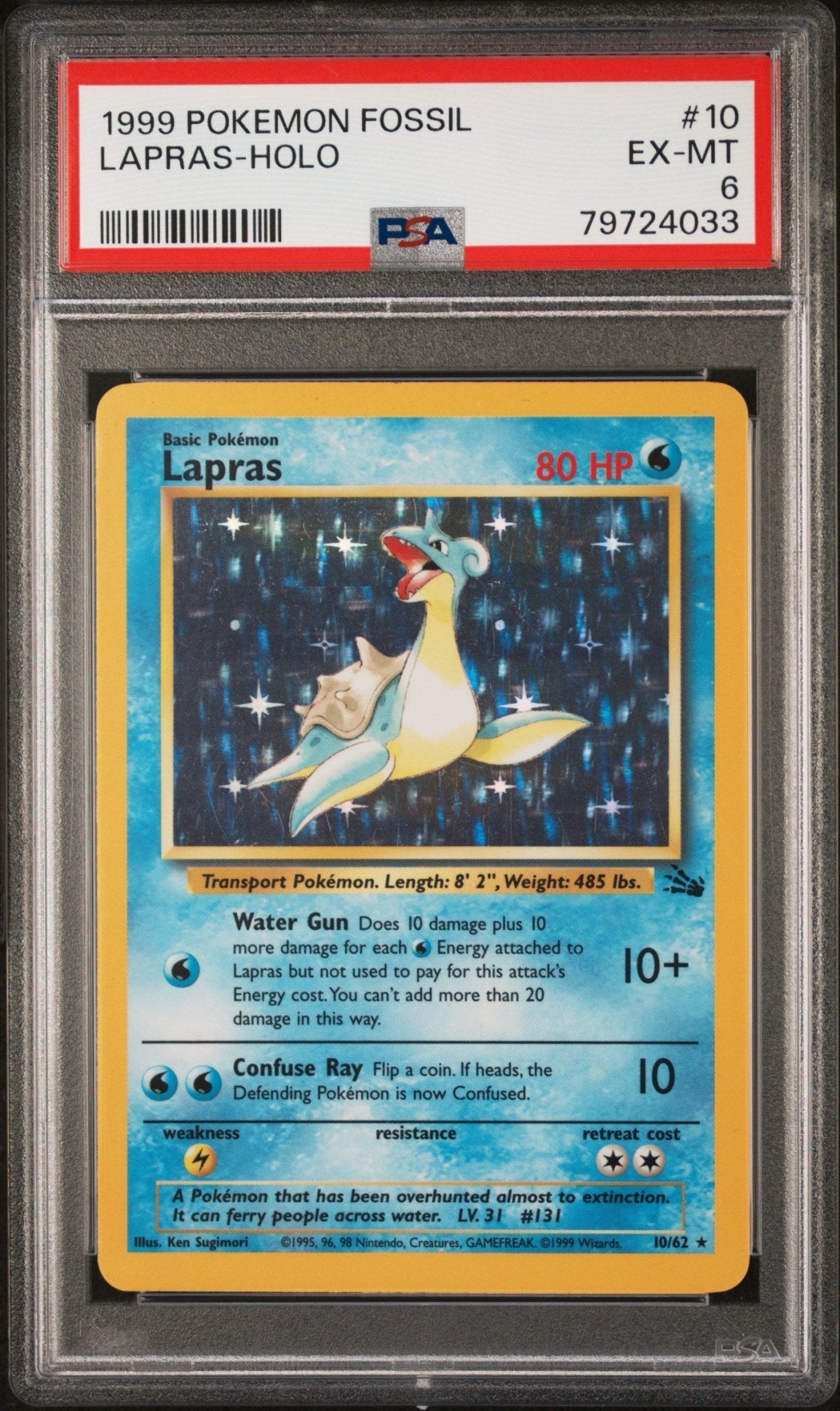 LAPRAS HOLO 10 PSA 6 POKEMON FOSSIL - Psydeck