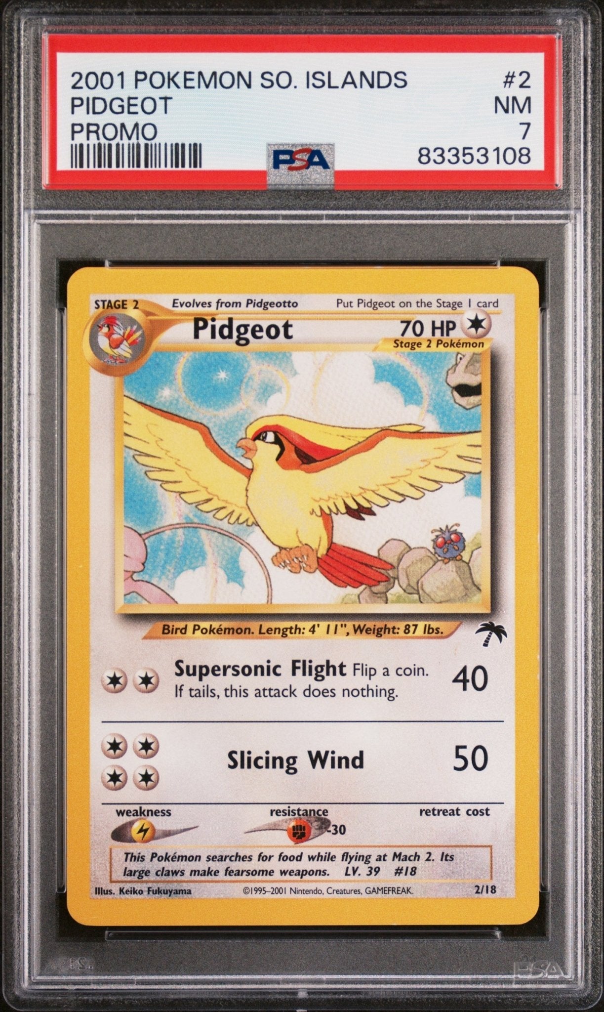 PIDGEOT 2 PSA 7 POKEMON SOUTHERN ISLANDS PROMO - Psydeck