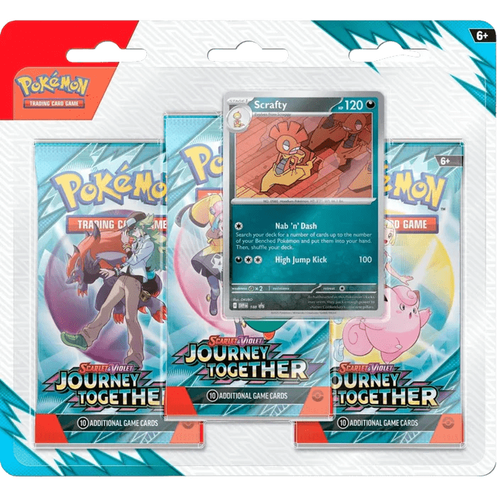 Pokemon Journey Together 3 Pack Blister Scrafty - Psydeck
