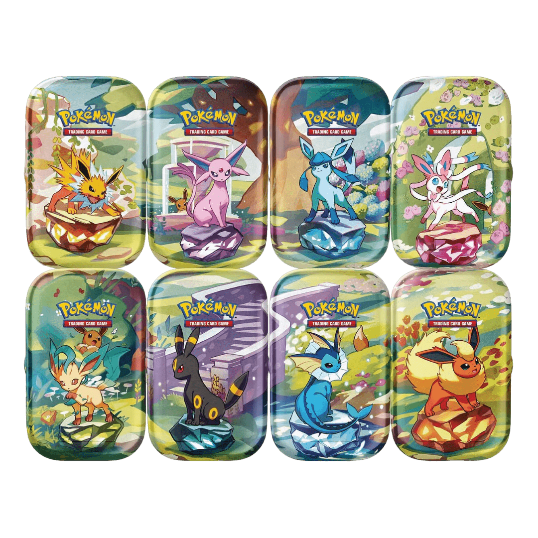 Pokemon Scarlet & Violet - 8x Prismatic Evolutions Mini Tin Display Bundle - Psydeck