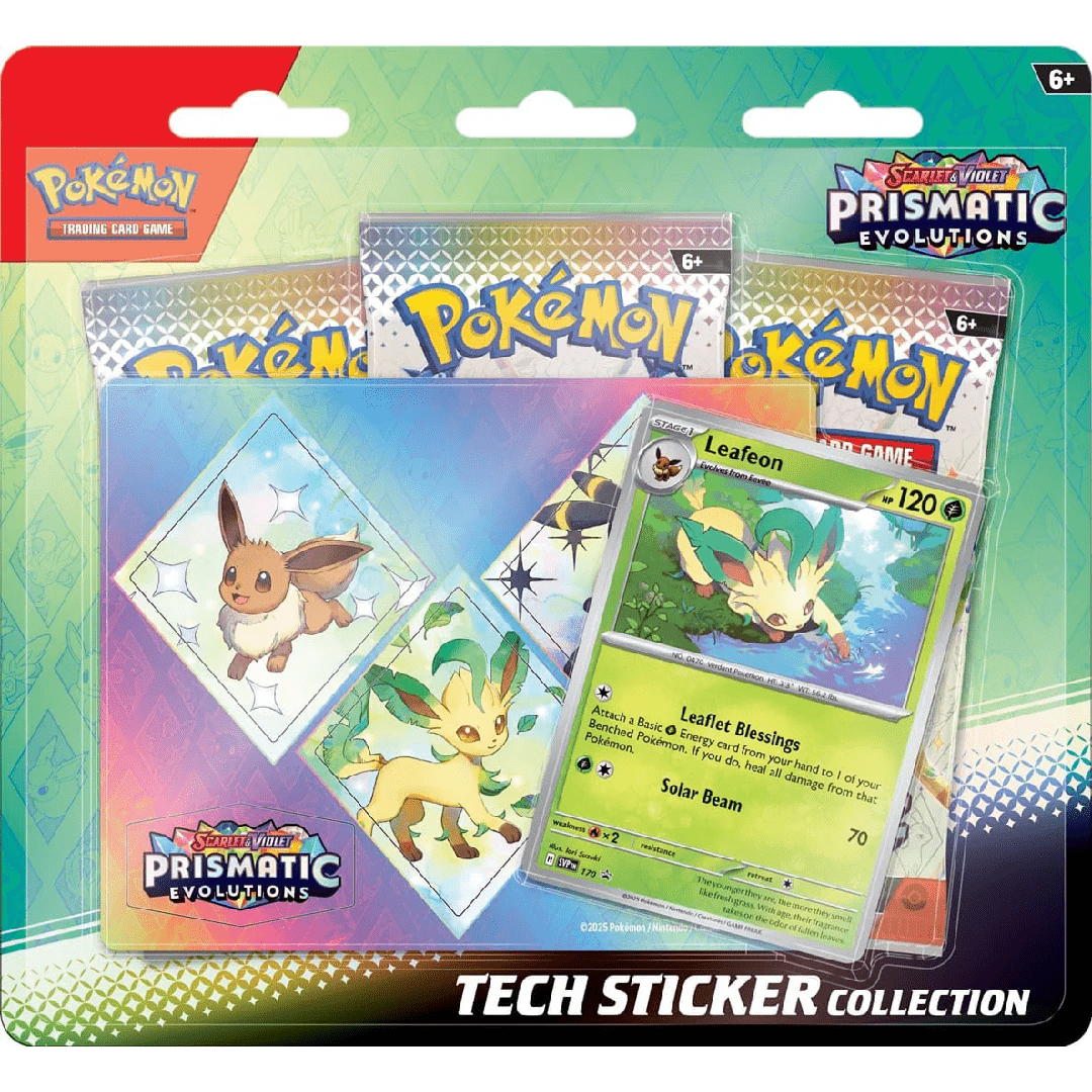 Pokemon Scarlet & Violet - Prismatic Evolutions Leafeon Tech Sticker Collection - Psydeck