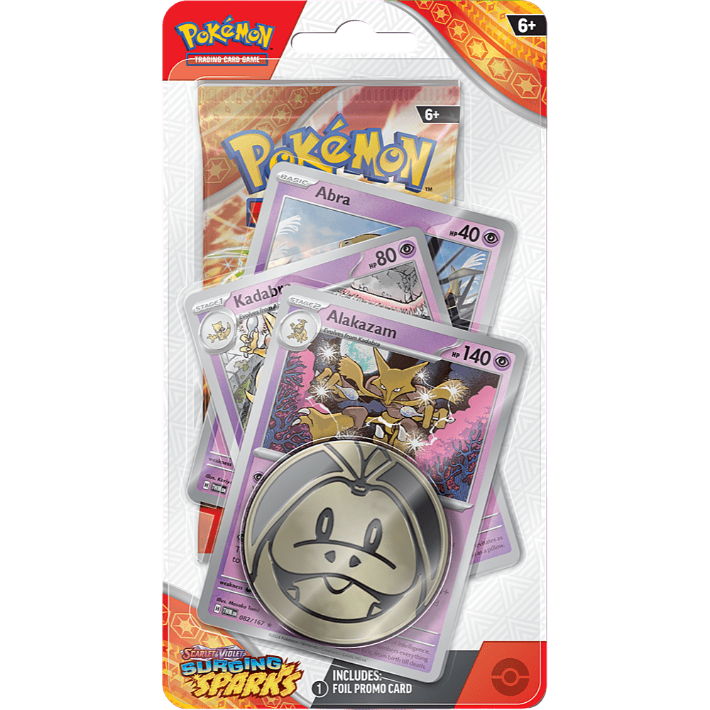Pokemon Surging Sparks Premium Checklane Blister Alakazam - Psydeck