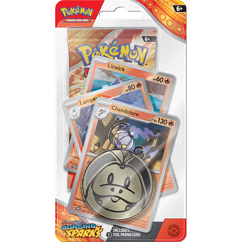 Pokemon Surging Sparks Premium Checklane Blister Chandelure - Psydeck