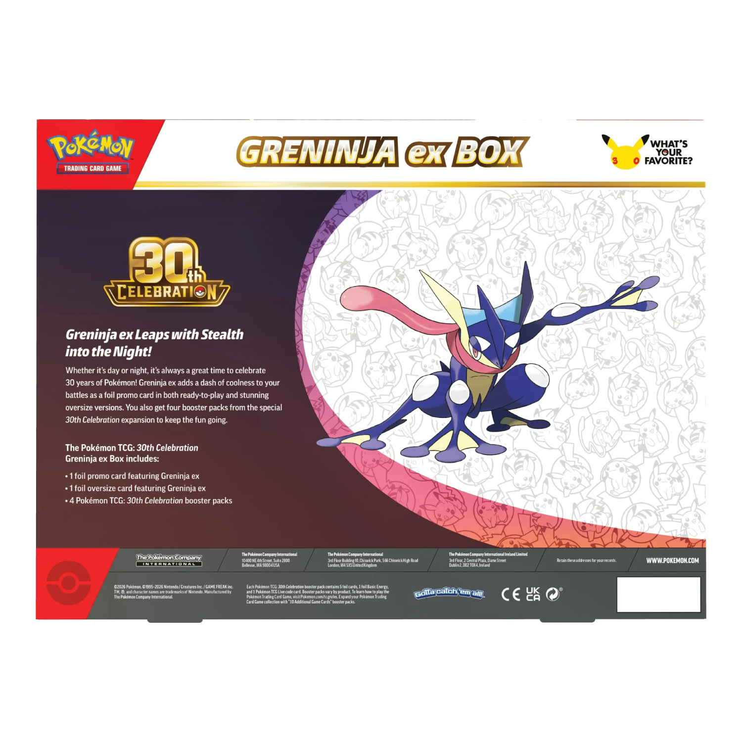 30th Celebration ex Box Greninja ex
