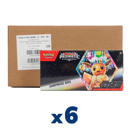 6x Prismatic Evolutions Surprise Box - Case - Psydeck