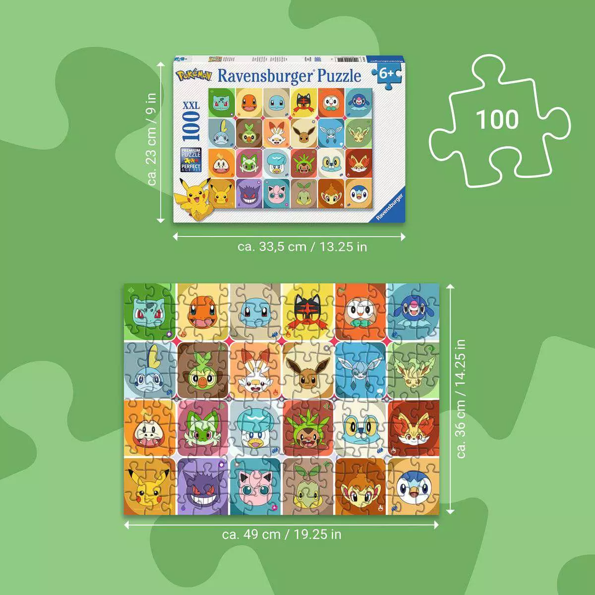 Puzzle Pokémon Faces 100 Peças XXL Ravensburger - imagem 4