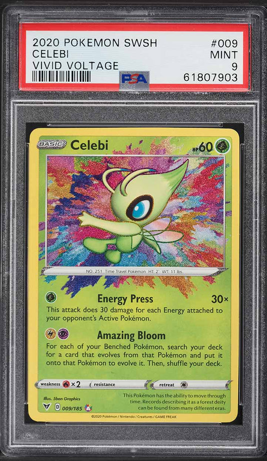 CELEBI 009 PSA 9 POKEMON SWORD & SHIELD VIVID VOLTAGE - Psydeck