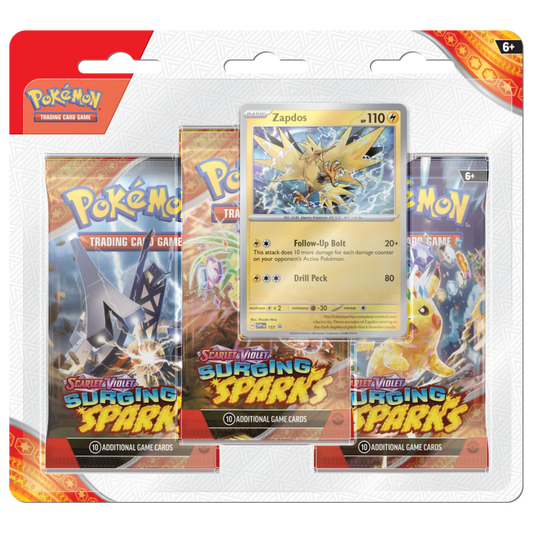 Pokemon Surging Sparks 3-Pack Blister Zapdos