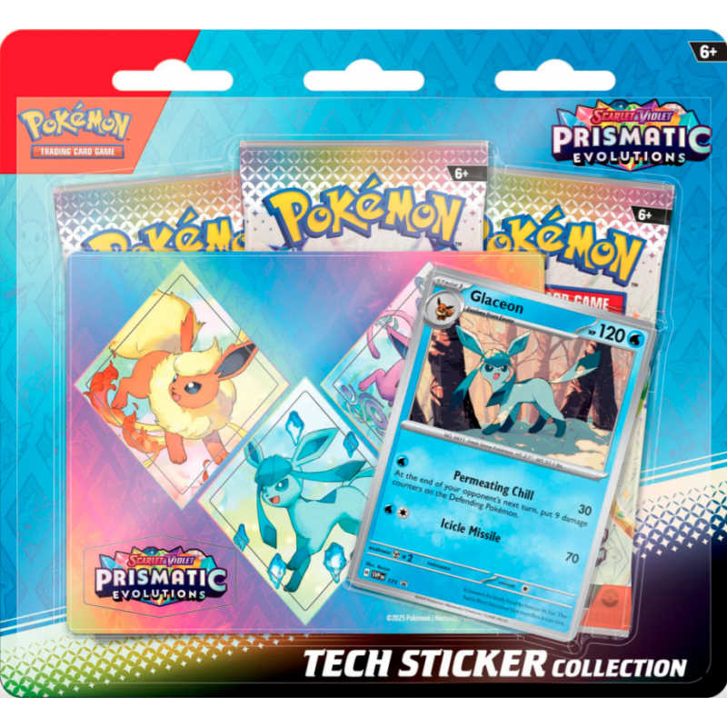 Pokemon Scarlet & Violet - Prismatic Evolutions Glaceon Tech Sticker Collection