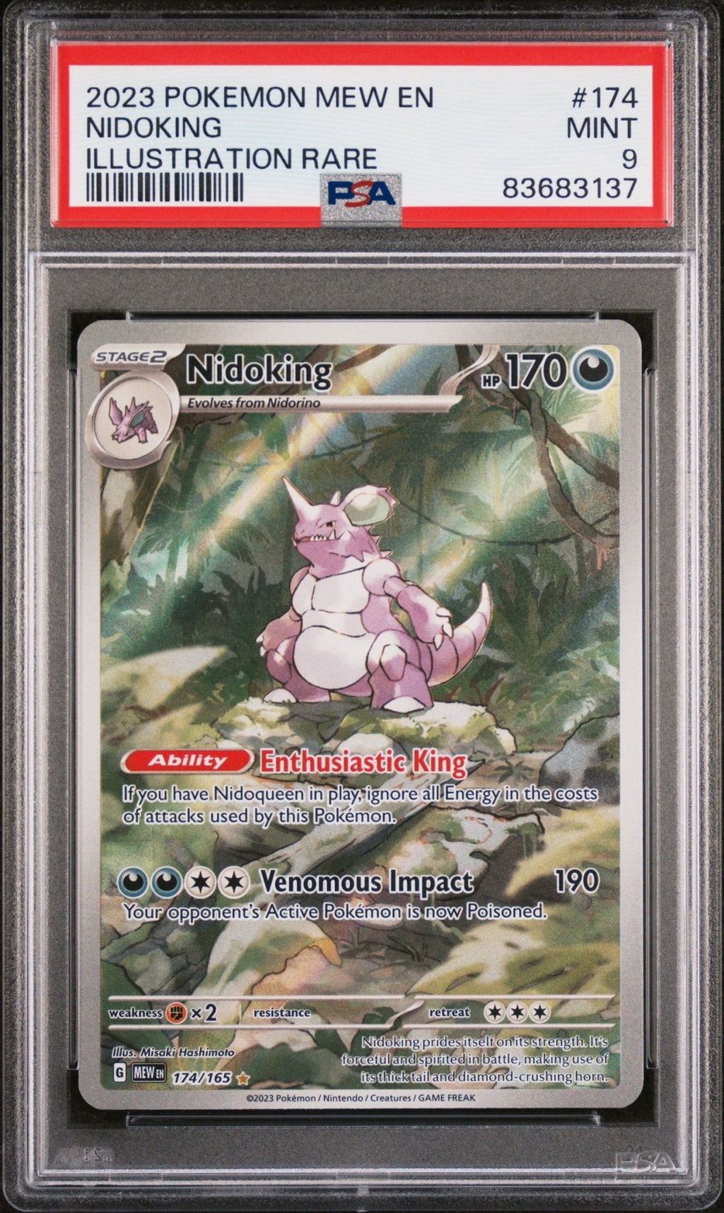 NIDOKING 174 PSA 9 POKEMON MEW EN - 151 - Psydeck