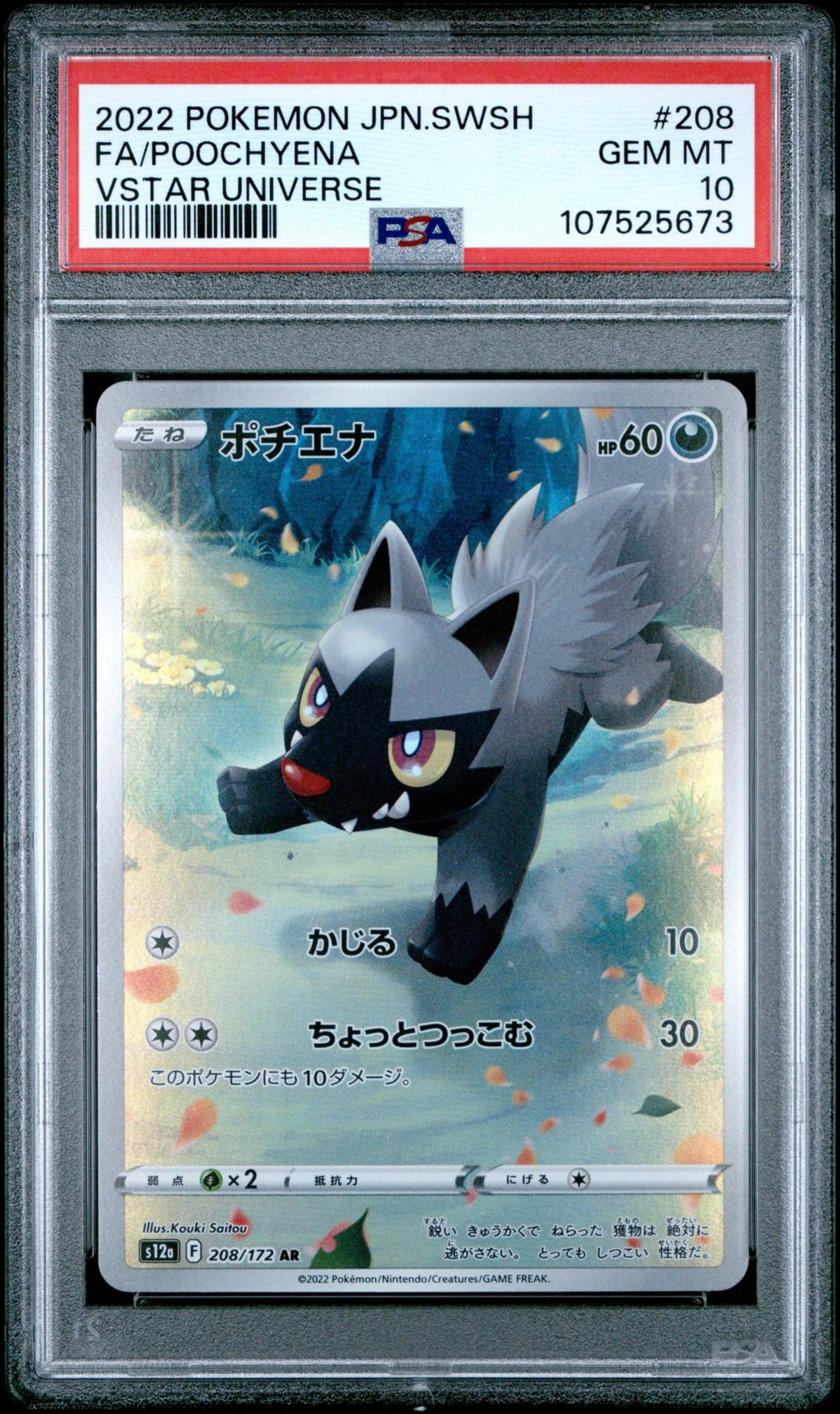 POOCHYENA 208 PSA 10 POKEMON JAPANESE SWORD & SHIELD VSTAR UNIVERSE - Psydeck