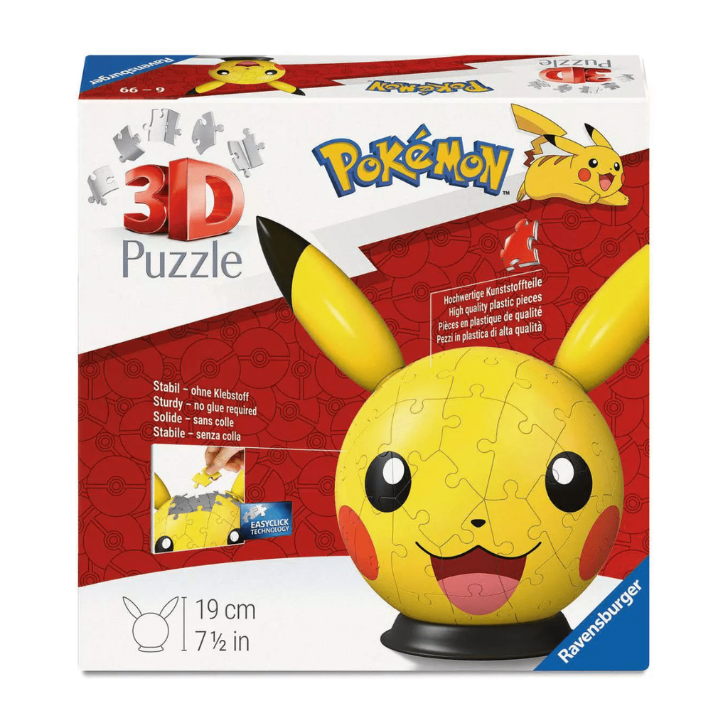 Puzzle 3D Pikachu com Orelhas 72 Peças - Psydeck