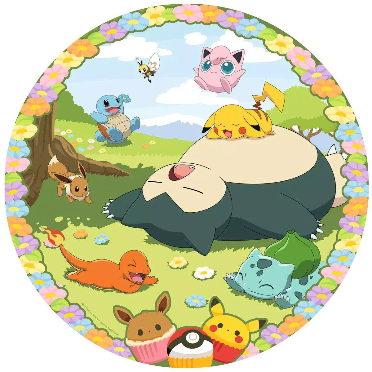 Puzzle Redondo Blooming Pokémon 500 Peças - Psydeck